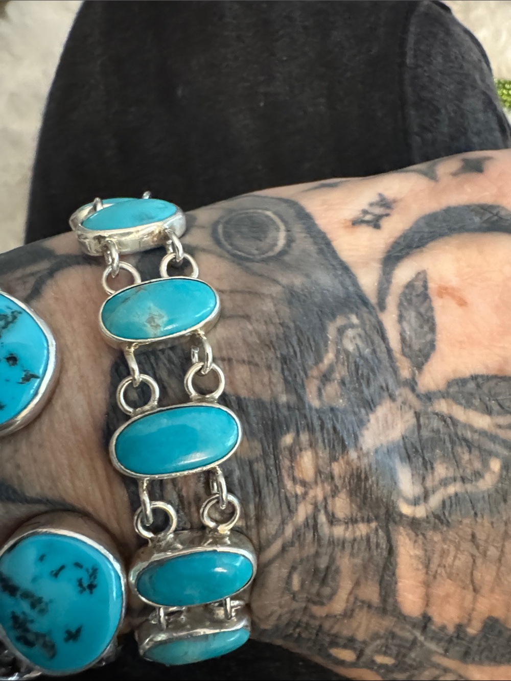 Navaho native made Turquoise Link toggle Bracelet - Women Jewelry